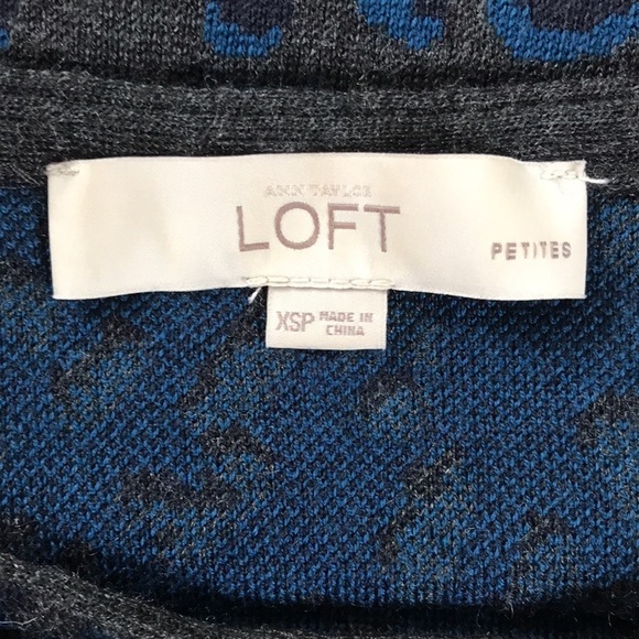 2/$25 LOFT Gray Cheetah Print Petite Sweater Dress Size XS - Picture 8 of 9